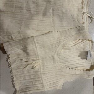 Reformation Cream Knit Tiered Maxi Skirt and Top NEVER WORN